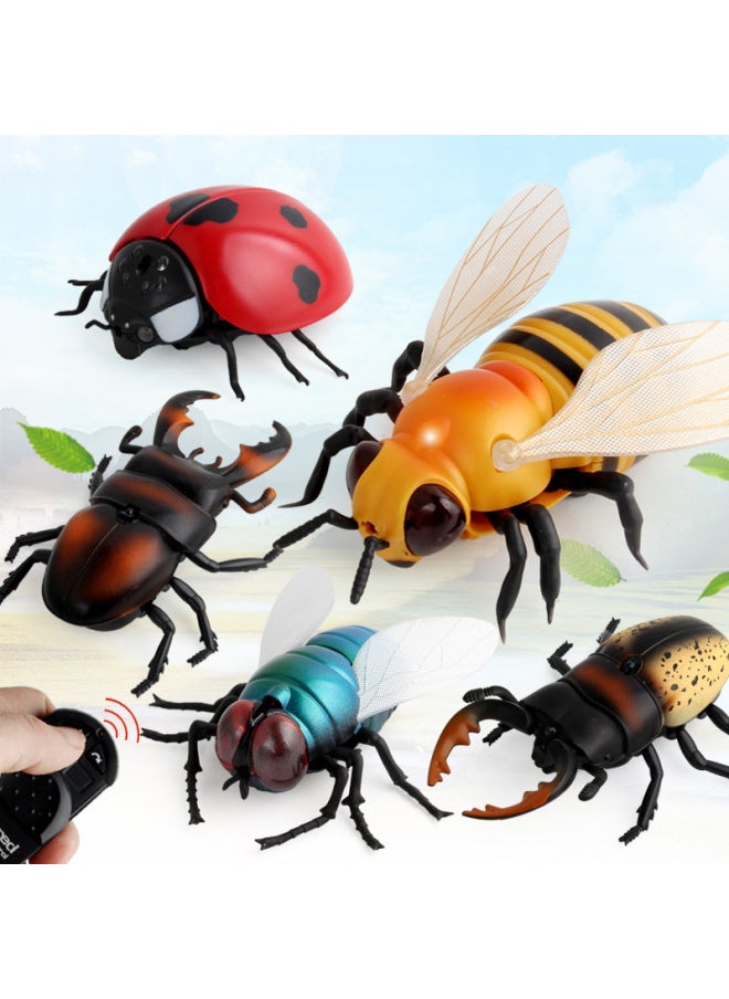 Trick Toys Remote Control Bees Flies Ladybug Creative Novelty Gift Spoof Trickery Artifact Infrared Scary Play-Color:9920AB Color 145g Volume Weight 320g
