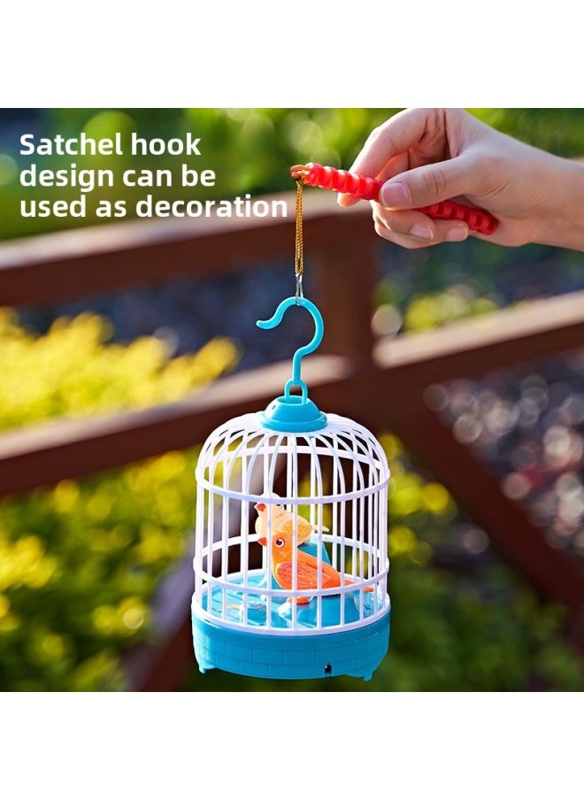 A Bird Toy Simulation Birdcage That Can Learn To Speak Voice-activated Induction Repetition Guides The Baby To Learn To Speak For 1-3 Years Old.-Color:Orange-yellow Battery Model