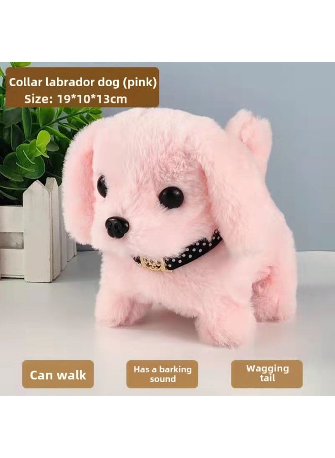Plush Electric Puppy Children's Toy Simulation Husky Dog Can Walk And Call Voice Baby Boys And Girls Ann-Color:Pink Haired Dog♢-Specifications:+♢
