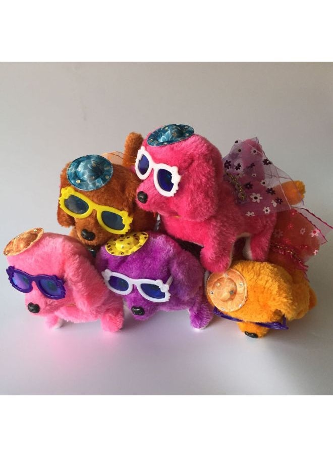 Electric Plush Inverted Dog Electric Simulation Dog Night Market Stall Dog-Color:Red