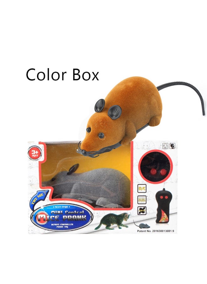 Strange Remote Control Mouse Infrared Remote Control Simulation Creative Simulation Animal Infrared Electric Pet Toy-Color:Two-way Fur Surface-brown