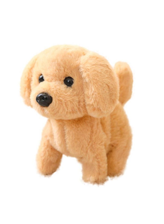 Electric Dog Dog Toy Walking Call Plush Electronic Pet Puppy Children Baby Toy Boys Girls-Color:[upgraded Golden Retriever - Pink And White Model] 72 Children's Songs + Learning To Talk + Shaking Head + Swinging Tail + Dog Scream + Jiao + Walking-Specifications:Official Standard
