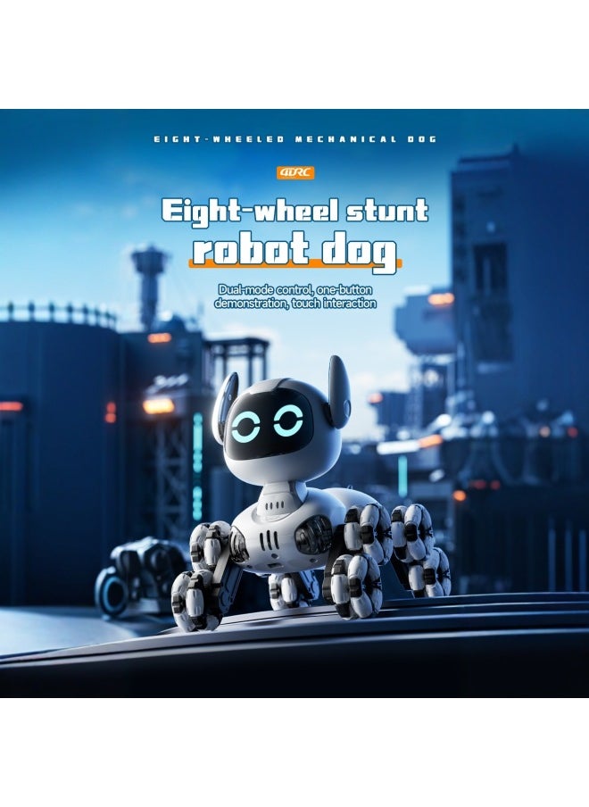 Hot Sale Children Remote Control Robot Dog Smart Toy Electric Mechanical Dog Toy Car Pet Dog Car Boy-Color:Y9-silver Gray-dual Mode + Light Music + Touch Interaction-Specifications:Single Battery Package - No Spare Battery + Screwdriver No. 5