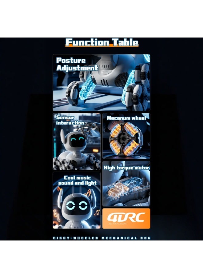 Hot Sale Children Remote Control Robot Dog Smart Toy Electric Mechanical Dog Toy Car Pet Dog Car Boy-Color:Y9-silver Gray-dual Mode + Light Music + Touch Interaction-Specifications:Single Battery Package - No Spare Battery + Screwdriver No. 5