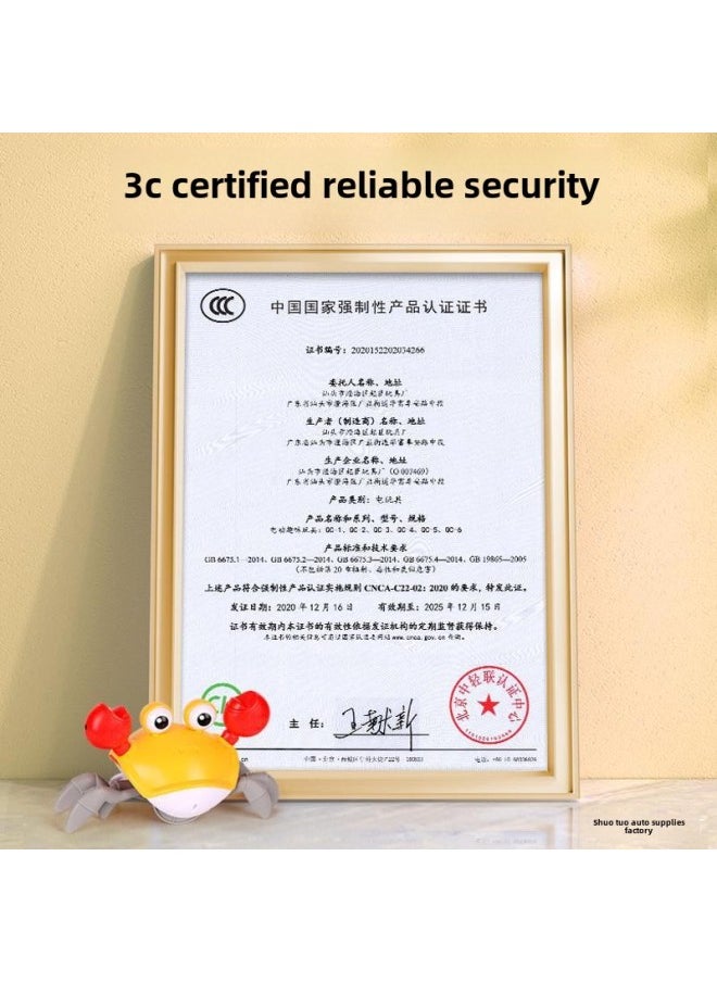 Dynamic Should Escape Crabs Can Crawl Electric Children Baby Wream Can Move Singing Educational Gift Toy Incense-Color:Orange Crab [electric Light Induction] Usb Charging