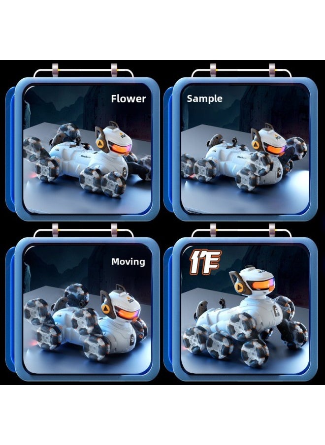 Product Robot Dog Remote Control Eight-wheel Stunt Drift Spray Car Gesture Sensing Intelligent Voice Children's Toy Cross-border-Color:Remote Control Voice Controlled Mechanical Dog [dual Control Without Watch] One-click Spray-Specification:Two Sets Of Rechargeable Batteries [can Be Played For 60 Minutes]