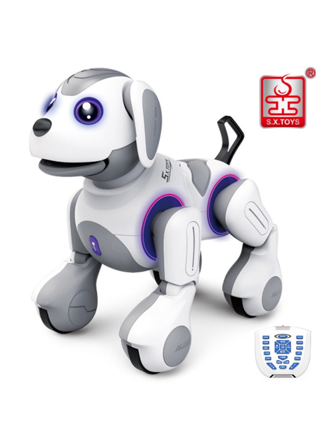 Shengxiong Remote Control Intelligent Robot Dog Children's Educational Toy Boy Electronic Bionic Robot Dog G50G51 Witten-Color:G55 Yellow Gray [large Style] Smart Robot Dog