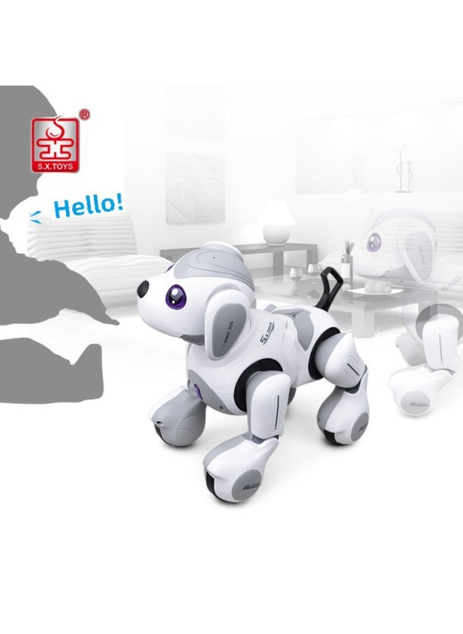 Shengxiong Remote Control Intelligent Robot Dog Children's Educational Toy Boy Electronic Bionic Robot Dog G50G51 Witten-Color:G55 Yellow Gray [large Style] Smart Robot Dog