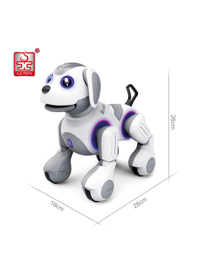Shengxiong Remote Control Intelligent Robot Dog Children's Educational Toy Boy Electronic Bionic Robot Dog G50G51 Witten-Color:G55 Yellow Gray [large Style] Smart Robot Dog