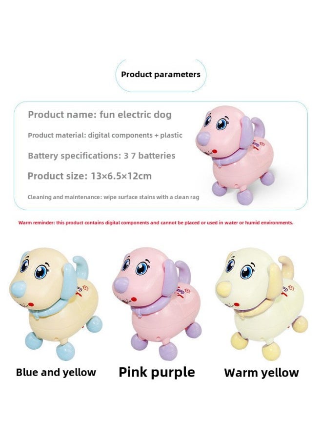 Sound And Light Electric Puppy Toy Can Bark, Walk, Sing, Baby Learn To Climb Electric Toy Baby 1-3 Years Old-Colour:Sound And Light Electric Puppy (yellow)