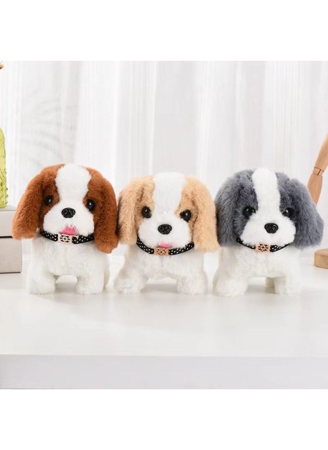 Children's Toys Dogs Can Walk And Call Babies Simulation Electric Plush Puppies Adorable Boys And Girls Free Shipping-Color:Labrador Rice Dumpling-Specification:Rechargeable Battery + Charger + Traction Rope + Bell [70% Of People Chose]