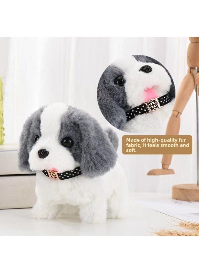 Children's Toys Dogs Can Walk And Call Babies Simulation Electric Plush Puppies Adorable Boys And Girls Free Shipping-Color:Labrador Rice Dumpling-Specification:Rechargeable Battery + Charger + Traction Rope + Bell [70% Of People Chose]