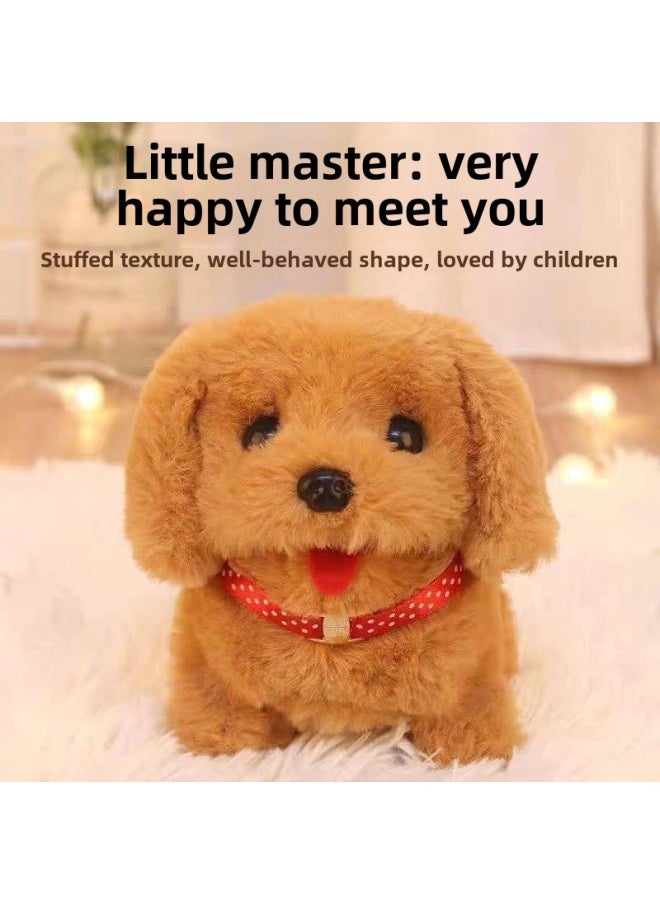 Children's Toys Dogs Can Walk And Call Babies Simulation Electric Plush Puppies Adorable Boys And Girls Free Shipping-Color:Labrador Rice Dumpling-Specification:Rechargeable Battery + Charger + Traction Rope + Bell [70% Of People Chose]