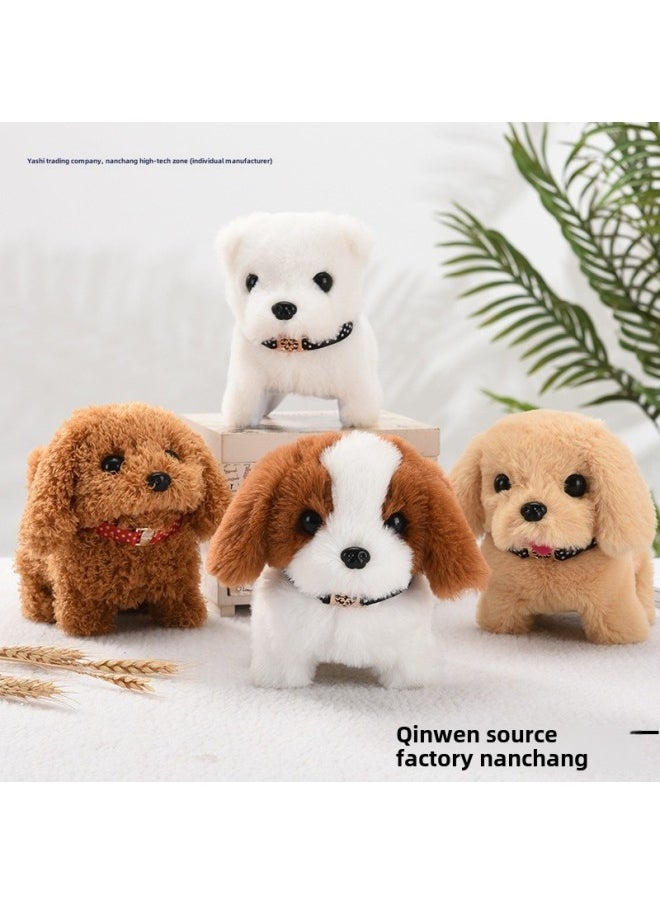Toy Dog Children Plush Electric Toy Walking Dog Electric Dog Stall Electronic Puppy Pet-Color:Jack-eared Dalmatian [purple]