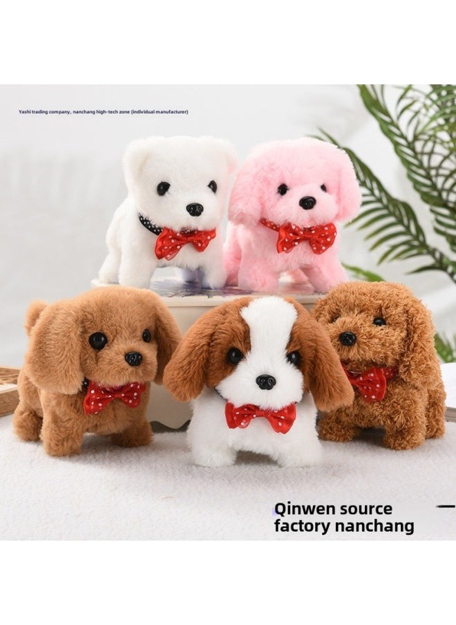 Toy Dog Children Plush Electric Toy Walking Dog Electric Dog Stall Electronic Puppy Pet-Color:Jack-eared Dalmatian [purple]