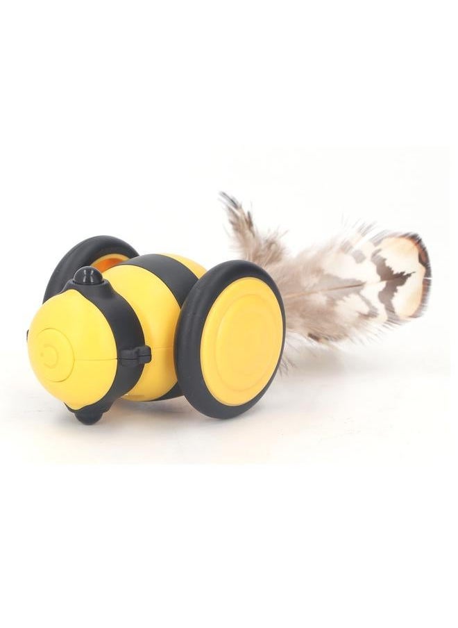 Electric Cat Teaser Toy Rechargeable Interactive Bee Shape Intelligent Automatic Moving for Indoor