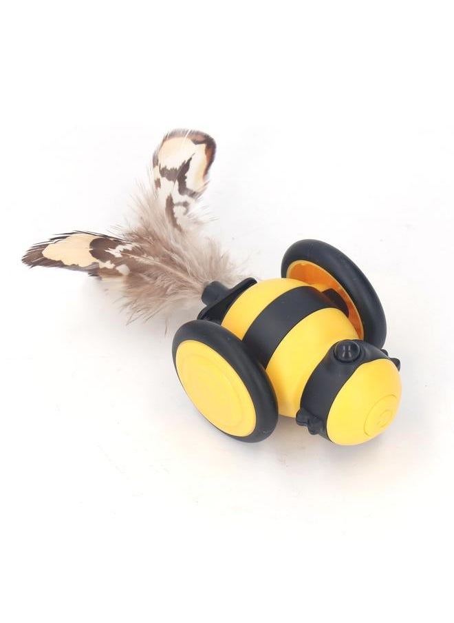 Electric Cat Teaser Toy Rechargeable Interactive Bee Shape Intelligent Automatic Moving for Indoor