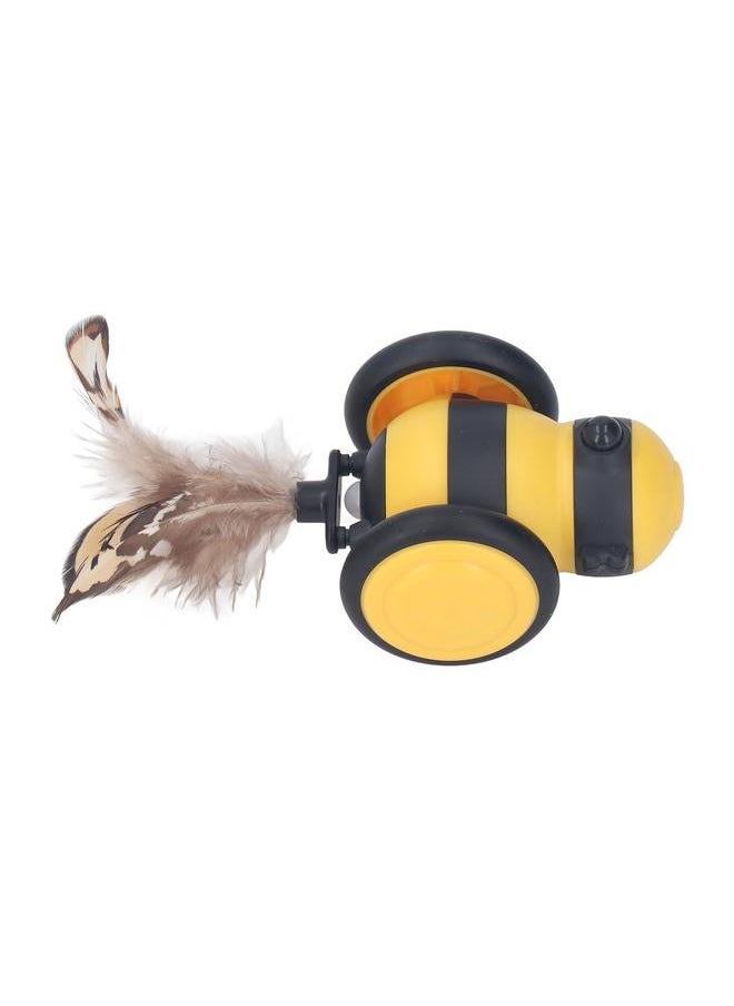 Electric Cat Teaser Toy Rechargeable Interactive Bee Shape Intelligent Automatic Moving for Indoor