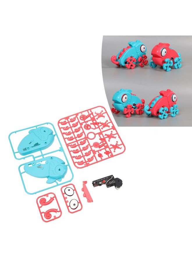 Kid Assemble Crawl Electronic Toy DIY Assembled Crawling Animal Shaped Cartoon Cute Puzzle Blue