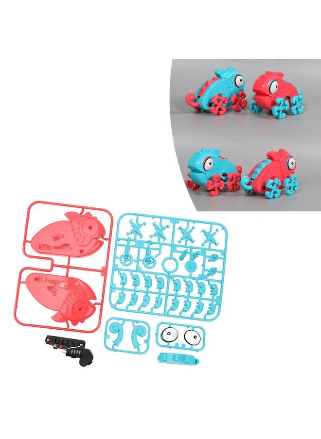 Kid Assemble Crawl Electronic Toy DIY Assembled Crawling Animal Shaped Cartoon Cute Puzzle Pink
