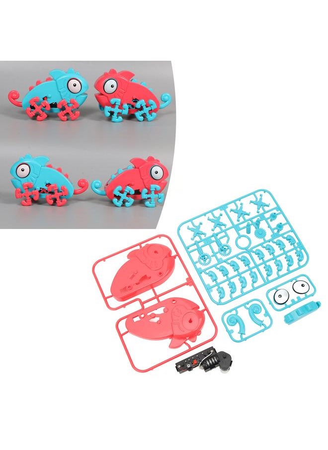 Kid Assemble Crawl Electronic Toy DIY Assembled Crawling Animal Shaped Cartoon Cute Puzzle Pink