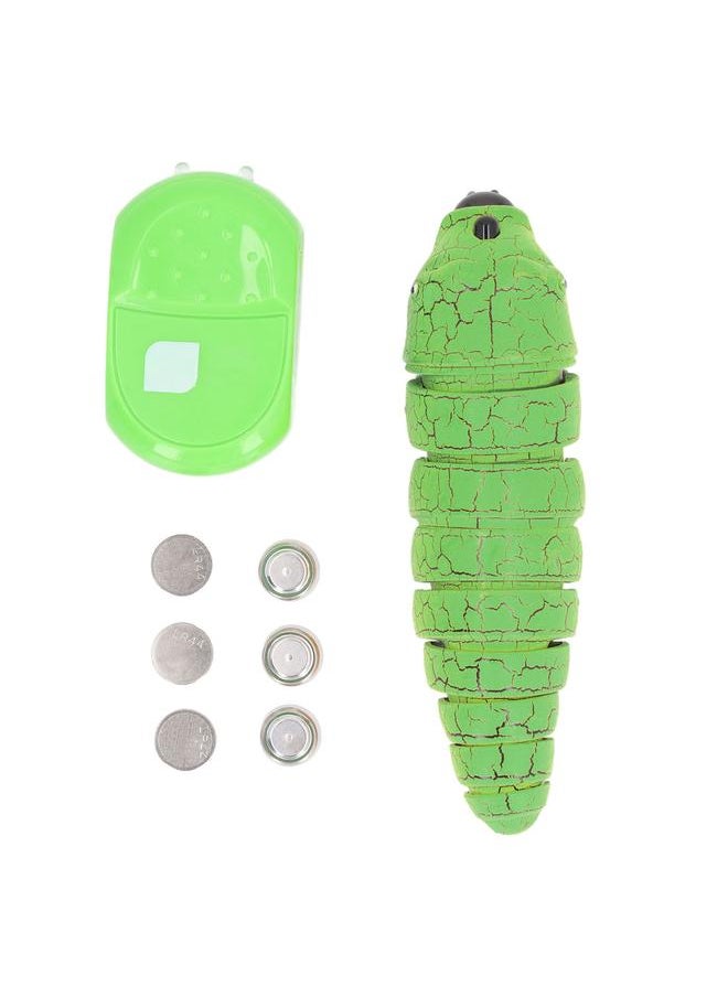 Remote Control Caterpillar Toy Infrared Sensing Lifelike Interesting Crawling for Kids Green