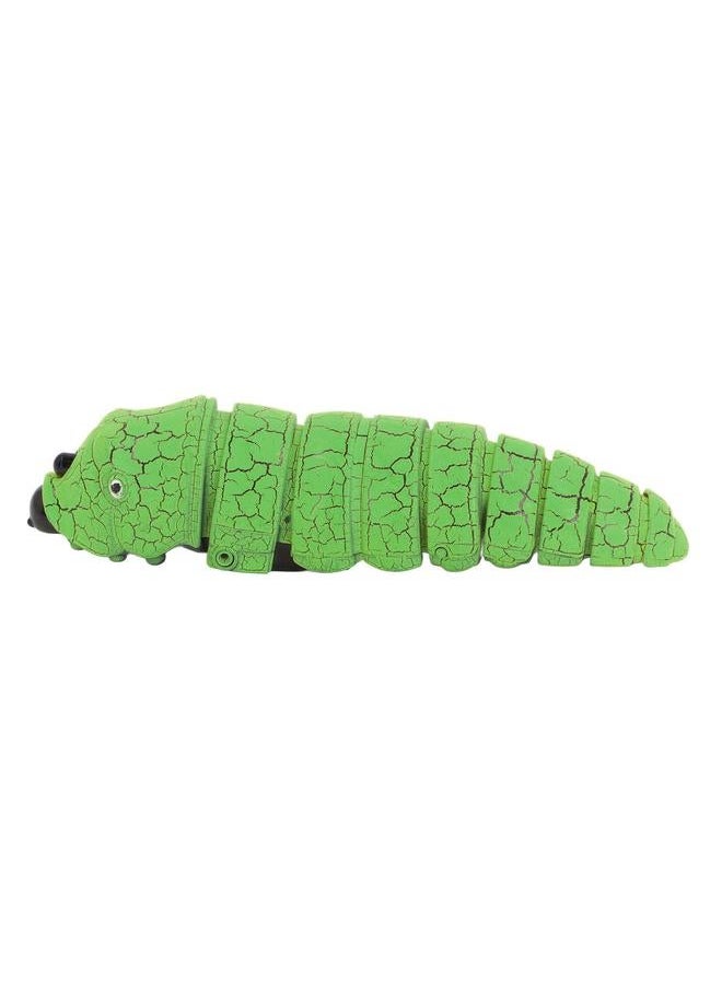 Remote Control Caterpillar Toy Infrared Sensing Lifelike Interesting Crawling for Kids Green