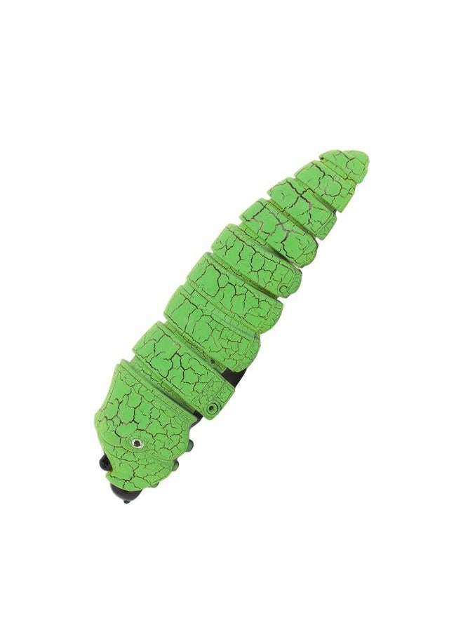 Remote Control Caterpillar Toy Infrared Sensing Lifelike Interesting Crawling for Kids Green