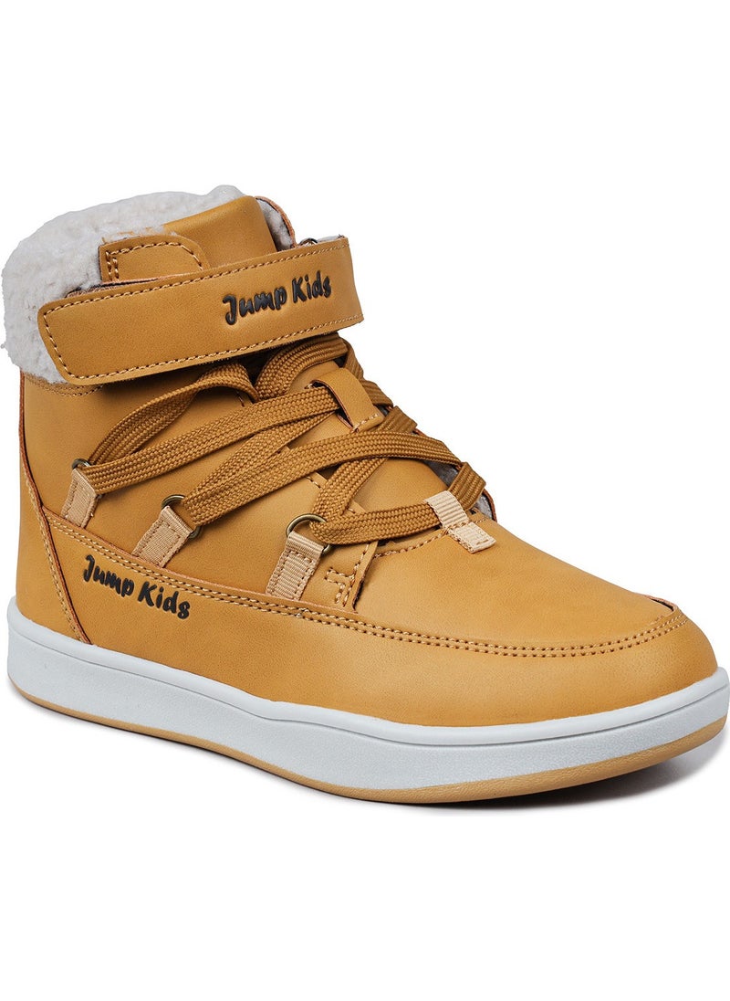 29180 Clay Color Girl's Boots with Velcro and Zipper