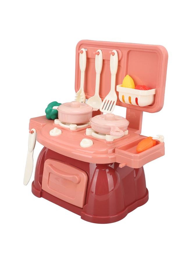 Kitchen Playset Children Utensils Set Realistic Cooking Girls Baby Housewares Toy Red