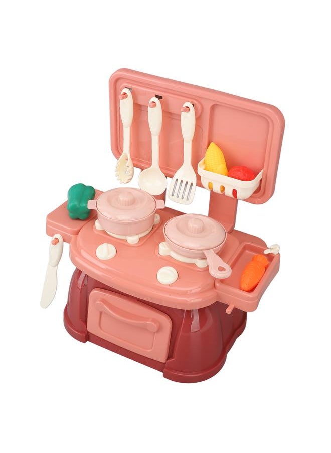 Kitchen Playset Children Utensils Set Realistic Cooking Girls Baby Housewares Toy Red