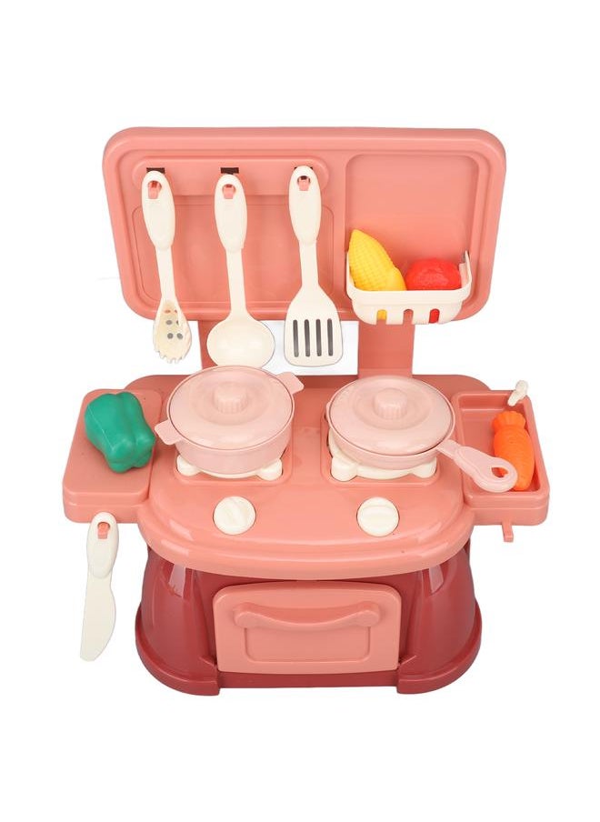 Kitchen Playset Children Utensils Set Realistic Cooking Girls Baby Housewares Toy Red
