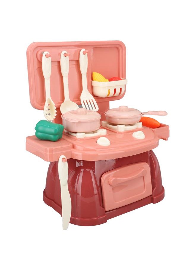 Kitchen Playset Children Utensils Set Realistic Cooking Girls Baby Housewares Toy Red