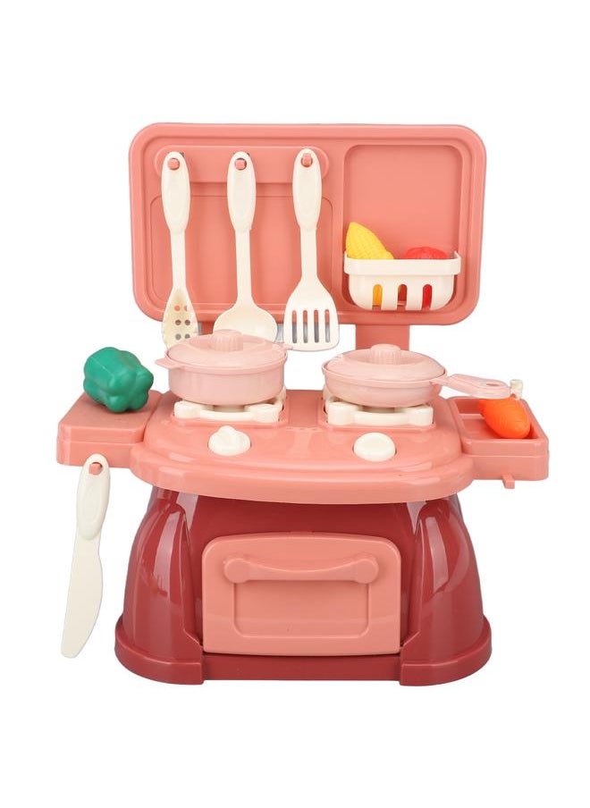 Kitchen Playset Children Utensils Set Realistic Cooking Girls Baby Housewares Toy Red