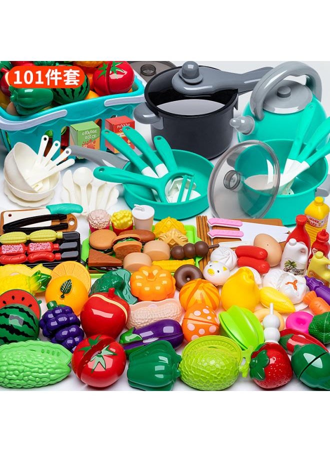 The Third Generation Of Children's Kitchen Toy Set Boys And Girls Play House Kitchen Utensils Cooking Rice Stir-fry Cutting Music Simulation Tableware