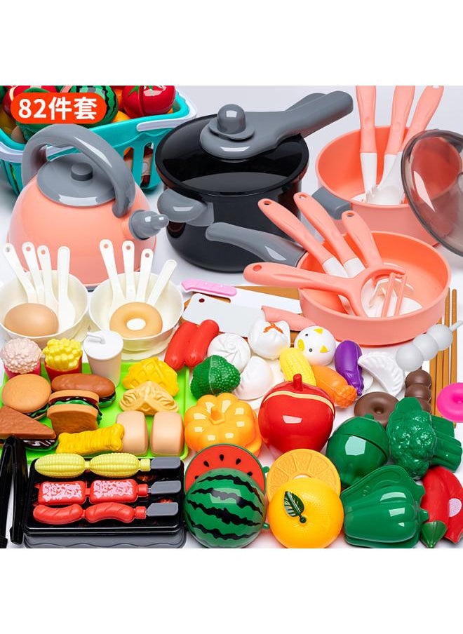 The Third Generation Of Children's Kitchen Toy Set Boys And Girls Play House Kitchen Utensils Cooking Rice Stir-fry Cutting Music Simulation Tableware