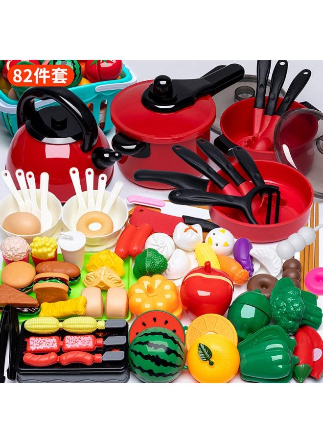 The Third Generation Of Children's Kitchen Toy Set Boys And Girls Play House Kitchen Utensils Cooking Rice Stir-fry Cutting Music Simulation Tableware
