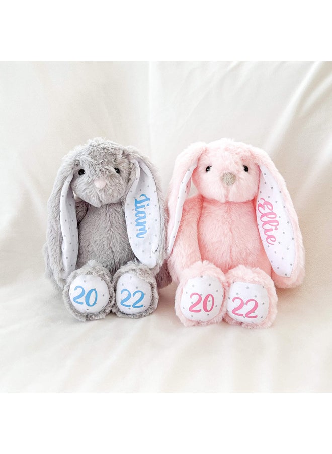 Easter Plush Rabbit Thermal Transfer Bunny Long Ear Plush Rabbit Doll Thermal Sublimation Rabbit Printable-Color:Gray Dot Cloth-Height:30cm