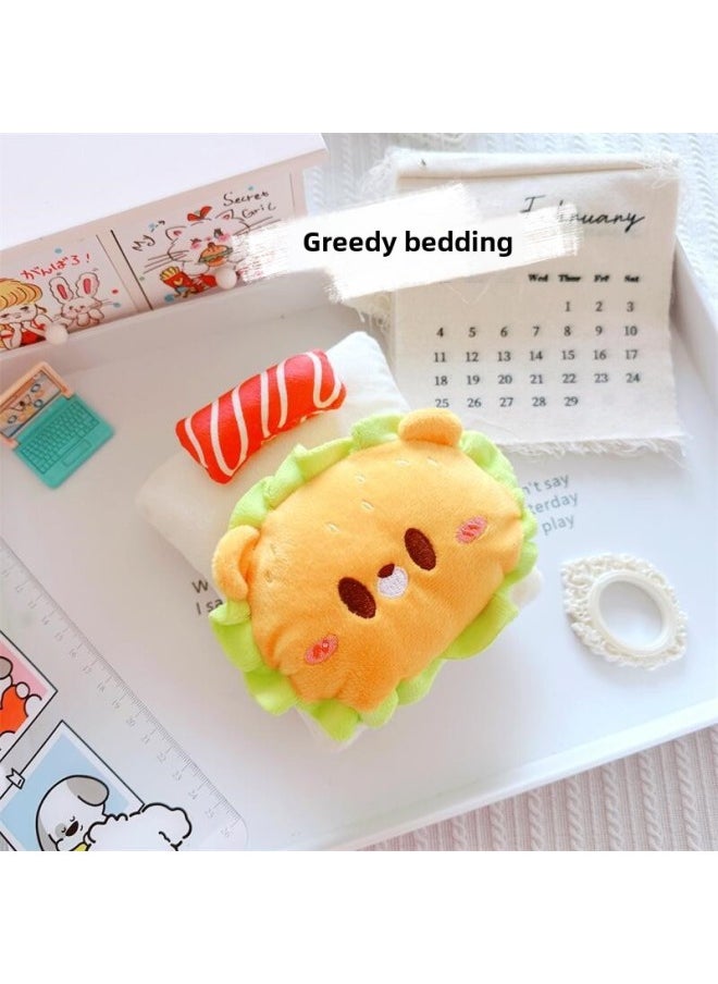 17cm Macaron Enamel Face Doll Clothes Doll Dress Up Replacement Outfits Fabric Clothes-Specifications:10cm-Color:Greedy Castle Bag Bedding 10cm
