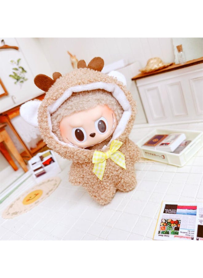 17cm Macaron Enamel Face Doll Clothes Doll Dress Up Replacement Outfits Fabric Clothes-Specifications:10cm-Color:Greedy Castle Bag Bedding 10cm