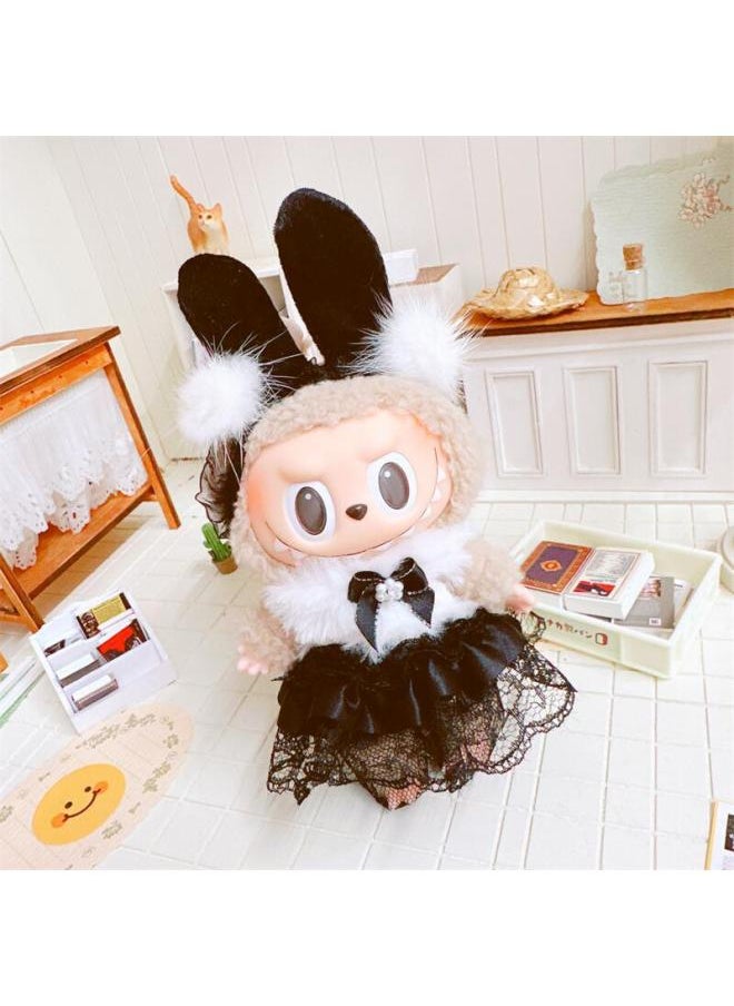17cm Macaron Enamel Face Doll Clothes Doll Dress Up Replacement Outfits Fabric Clothes-Specifications:10cm-Color:Greedy Castle Bag Bedding 10cm