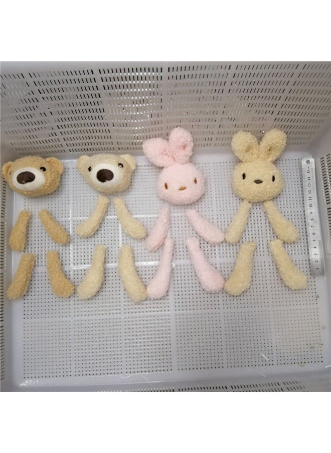 Plush Doll Doll Split White Rabbit Children's Clothes Accessories Accessories DIY Spot Wholesale-Color:Set Of Apricot Bear Limbs (a Pair Of Arms 5-6cm + A Pair Of 9cm Legs)-Height:single Price