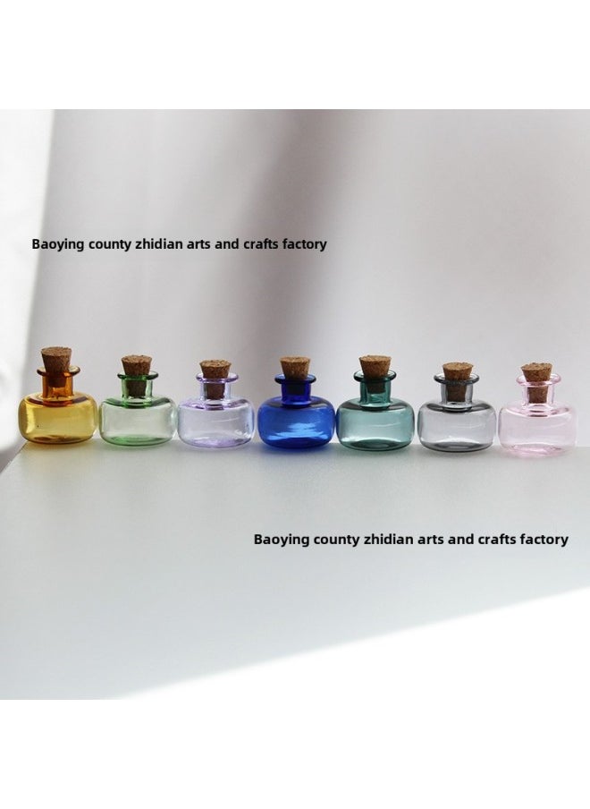 Cube Bottle Miniature Doll House Diy Pendant Pendant Ornaments Accessories Tourist Attractions Memorial Wish Blessing Bottle-Color:Width 19 * Height 17mm Mm Transparent + Plus Hook
