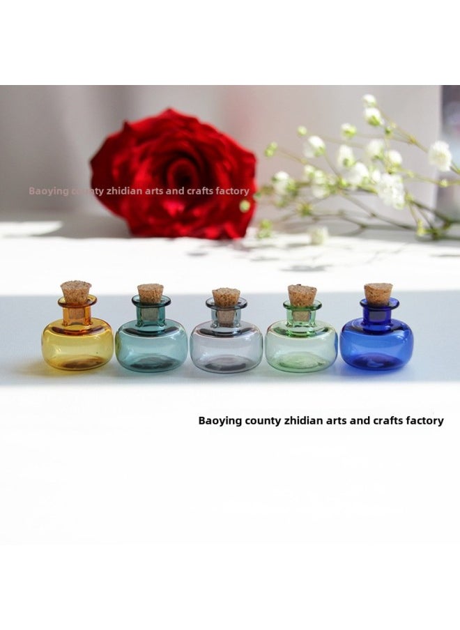 Cube Bottle Miniature Doll House Diy Pendant Pendant Ornaments Accessories Tourist Attractions Memorial Wish Blessing Bottle-Color:Width 19 * Height 17mm Mm Transparent + Plus Hook