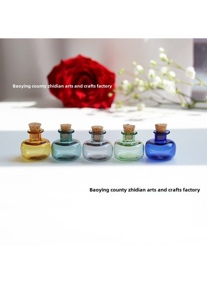 Cube Bottle Miniature Doll House Diy Pendant Pendant Ornaments Accessories Tourist Attractions Memorial Wish Blessing Bottle-Color:Width 19 * Height 17mm Mm Transparent + Plus Hook
