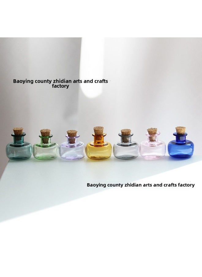 Cube Bottle Miniature Doll House Diy Pendant Pendant Ornaments Accessories Tourist Attractions Memorial Wish Blessing Bottle-Color:Width 19 * Height 17mm Mm Transparent + Plus Hook