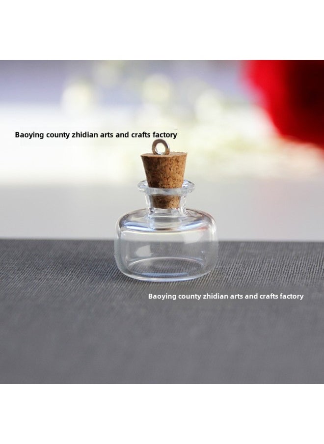 Cube Bottle Miniature Doll House Diy Pendant Pendant Ornaments Accessories Tourist Attractions Memorial Wish Blessing Bottle-Color:Width 19 * Height 17mm Mm Transparent + Plus Hook