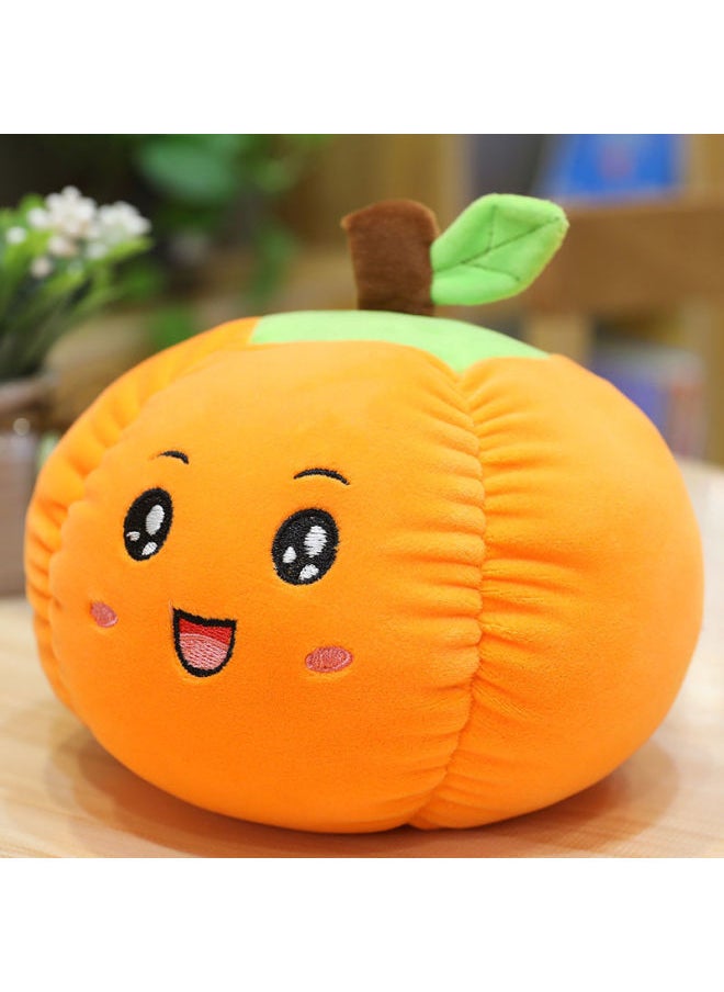 Halloween Funny Pumpkin Pillow Creative Hair Pad Festival Scene Props Doll Gift-Color:Green Leaf Q-elastic Pumpkin-Height:50cm