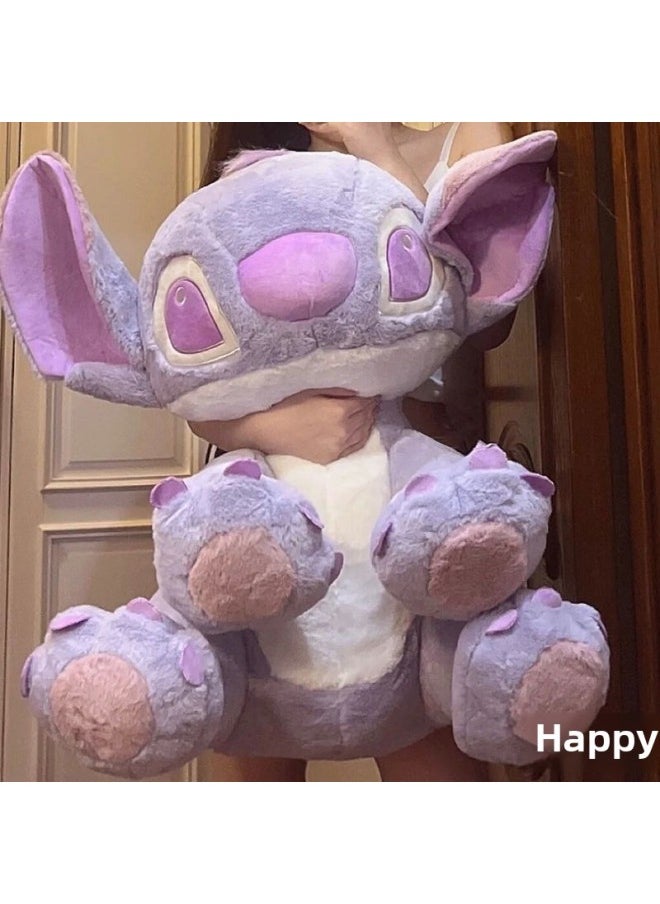 Purple Stitch Doll Large Plush Toy Taro Color Stitch Doll Rag Doll Birthday Girl-Color:Purple Stitch-Height:80cm