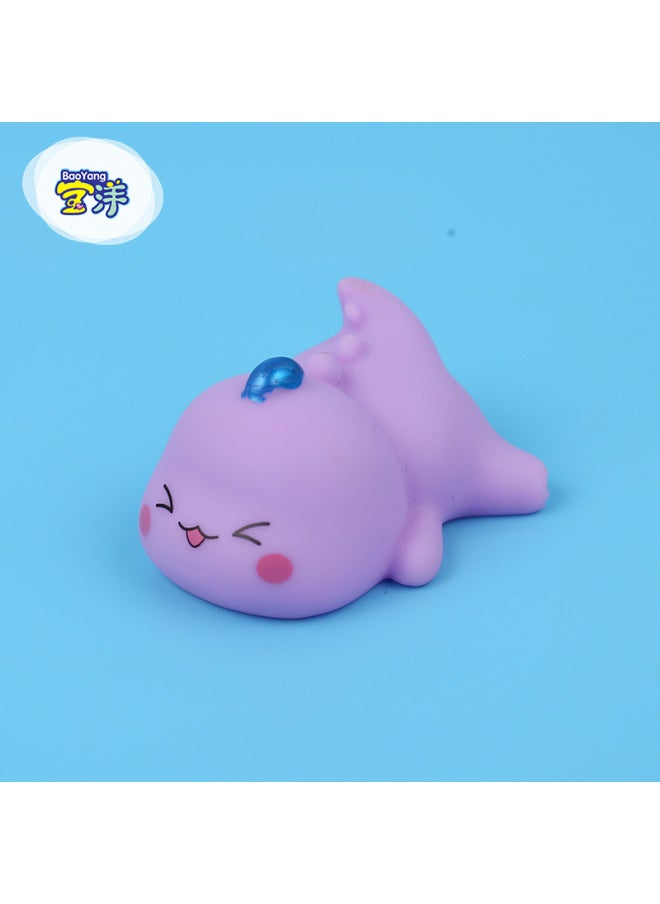 Vinyl Toy Pinch Call Bathing Water Play Toy Dinosaur Doll-Color:Yellow Chicken: 4.3*4.5*5.4